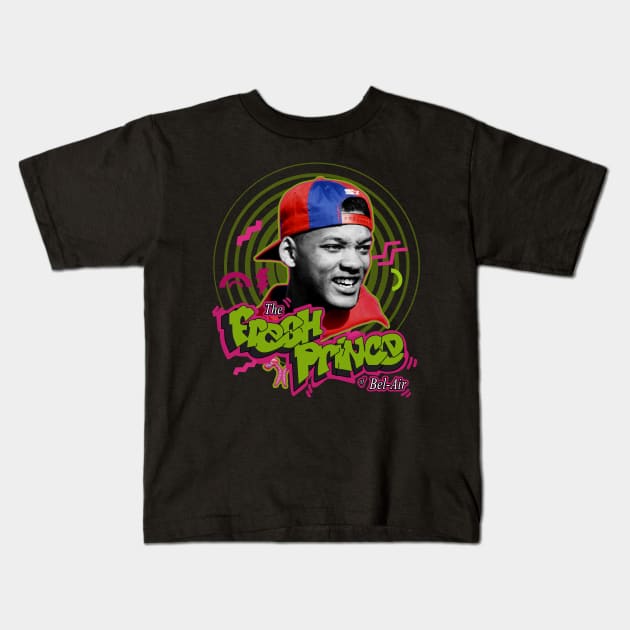 the fresh prince of bel air series Kids T-Shirt by mynamekian